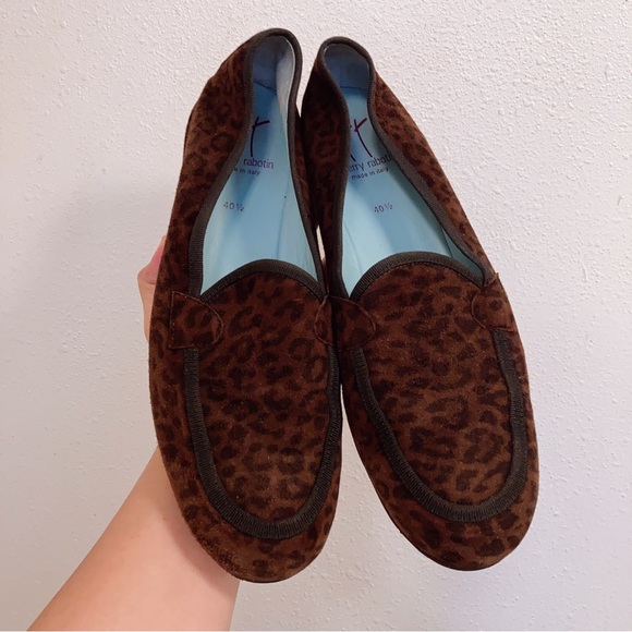 $500 Thierry Rabotin Leopard Suede Loafer Shoes 40.5 EUC...